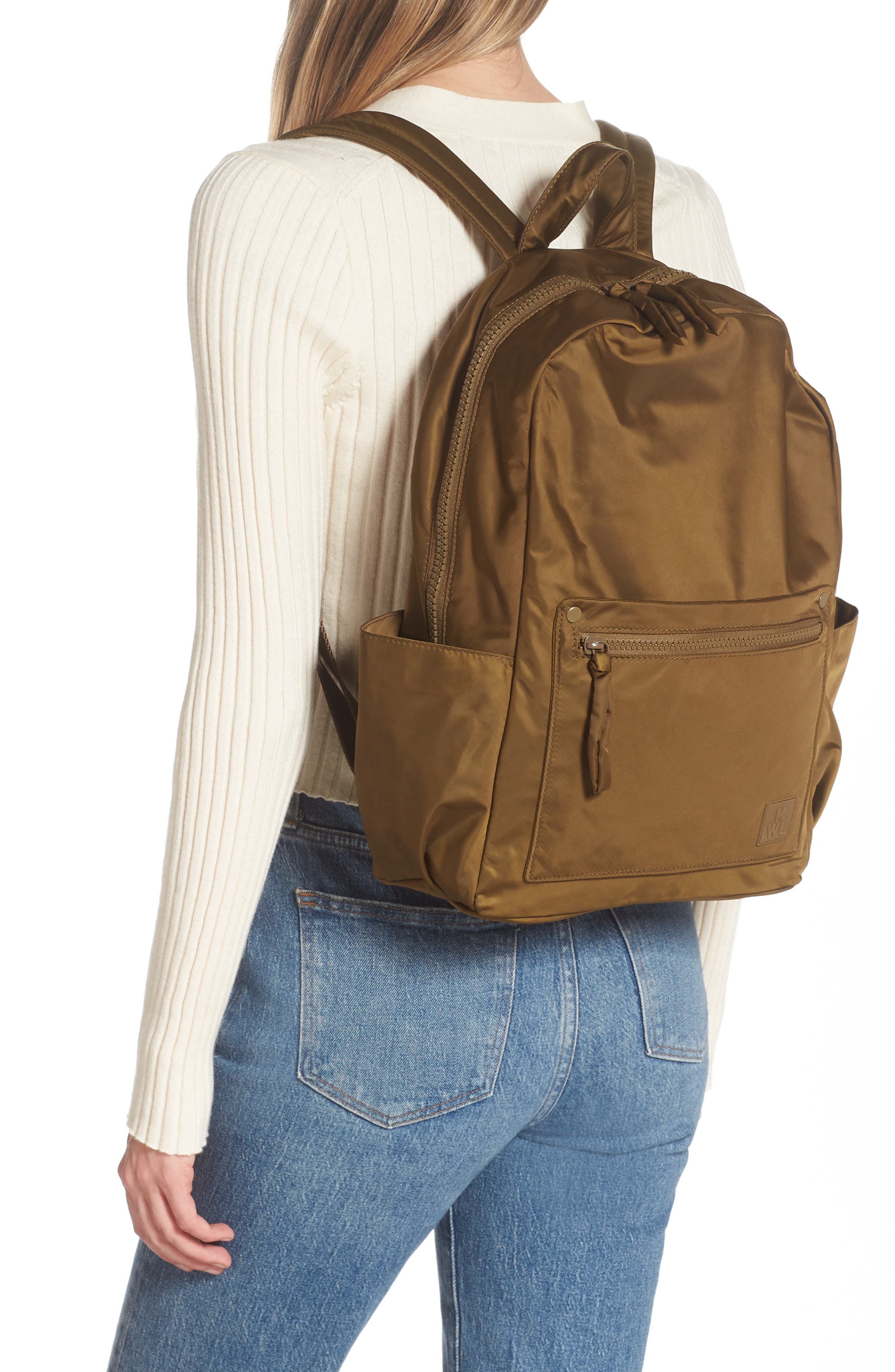 Travel Nylon Backpack, Alternate, color, GOLDEN SPINACH
