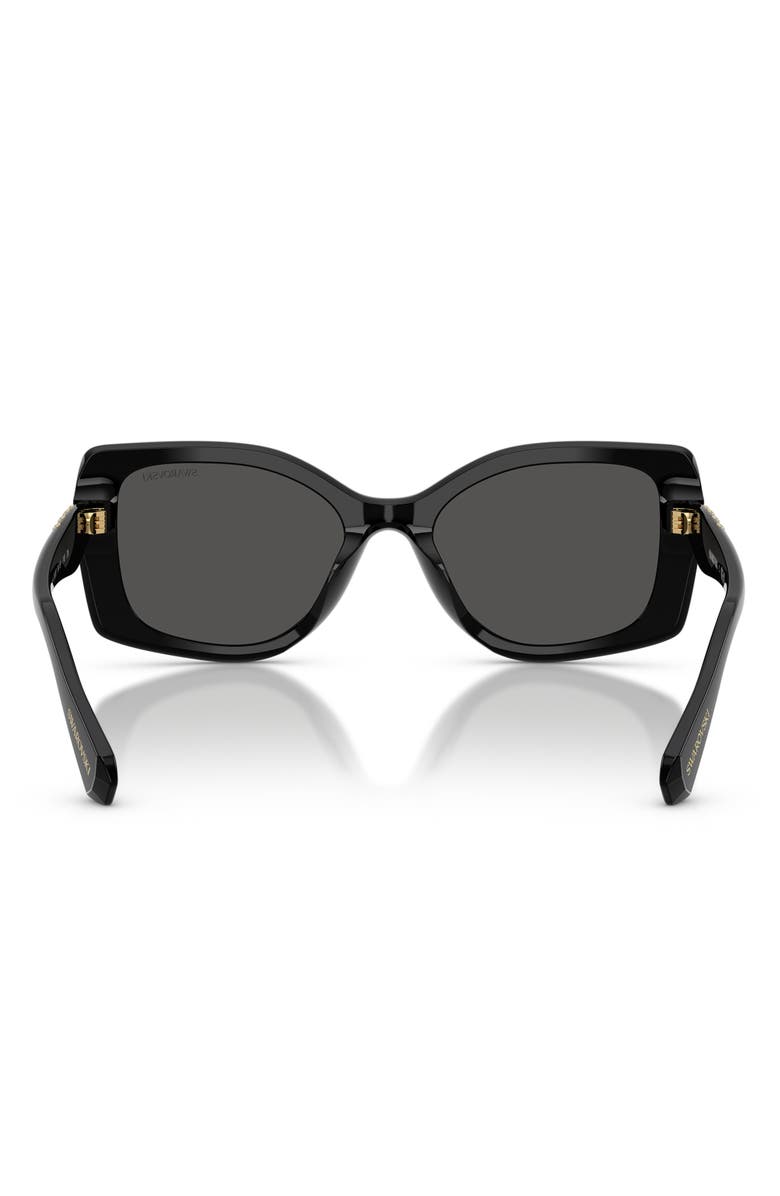 Swarovski 54mm Pillow Sunglasses, Alternate, color, Black / Dark Grey