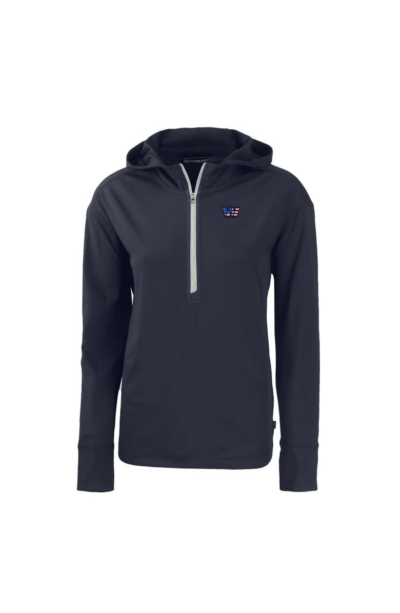 Cutter & Buck Women's Cutter & Buck  Navy Washington Commanders  Daybreak Eco Recycled Half-Zip Hoodie, Alternate, color, 