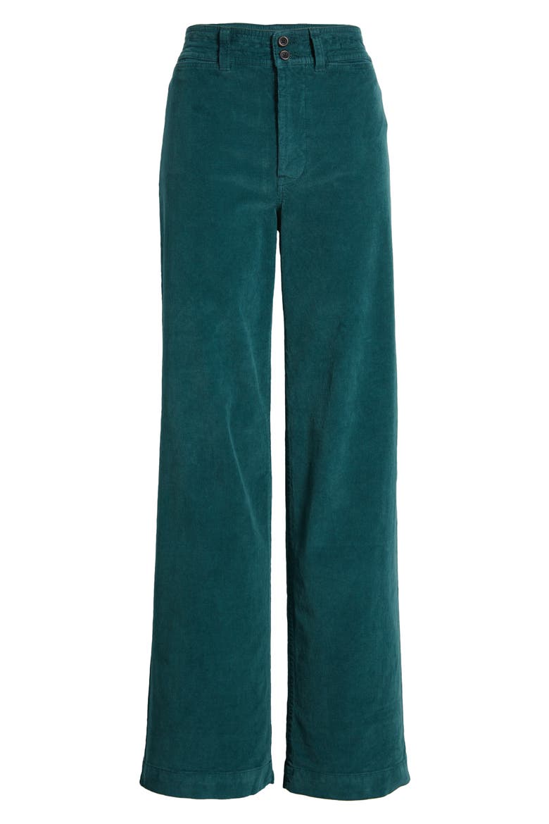 Corduroy Wide Leg Pants, Alternate, color, SEA MOSS