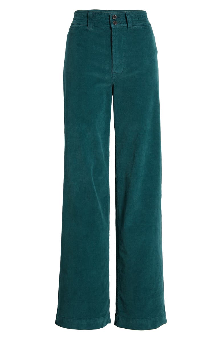 Faherty Corduroy Wide Leg Pants, Alternate, color, Sea Moss