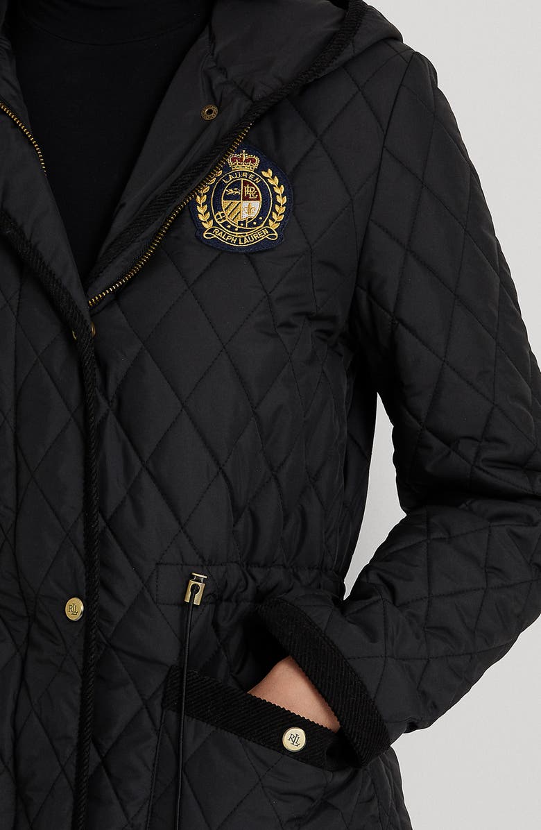 Lauren Ralph Lauren Quilted Crest Hooded Coat, Alternate, color, 