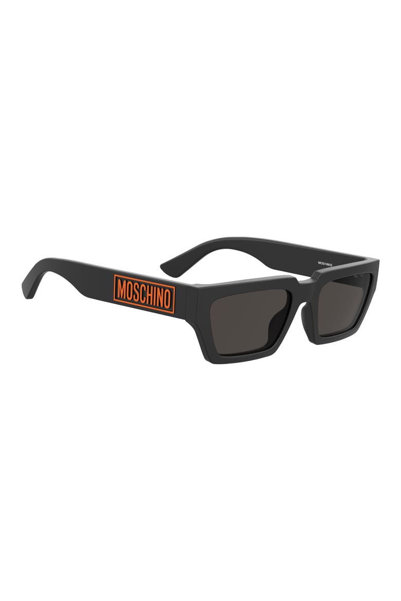 55mm Rectangular Sunglasses, Alternate, color, MATTE BLACK