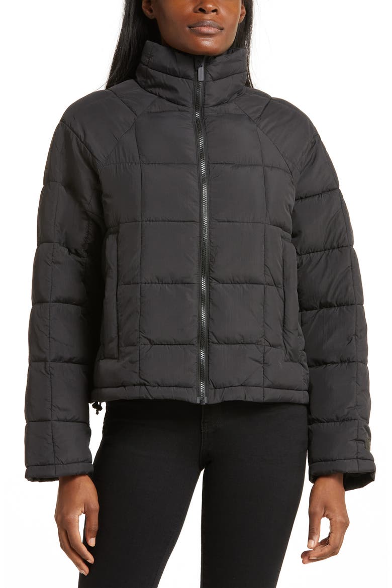 Nellie Packable Puffer Jacket, Alternate, color, BLACK