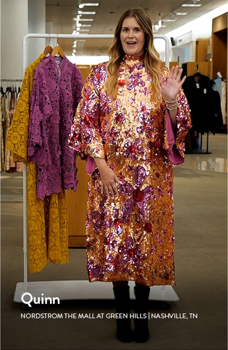 Retro Floral Sequin Caftan, sales video thumbnail