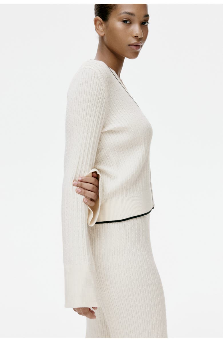 H&M Cable-knit Cardigan, Alternate, color, Cream