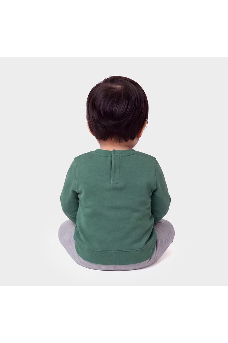 Hello Fall Autumn Colors Infant Crew Fleece Sweatshirt, Alternate, color, Blue Spruce