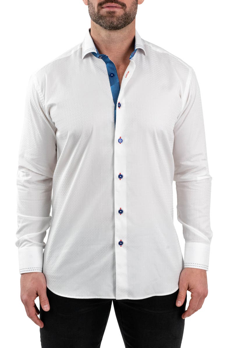 Maceoo Einstein Jacqcloud White Button-Up Shirt, Main, color, 