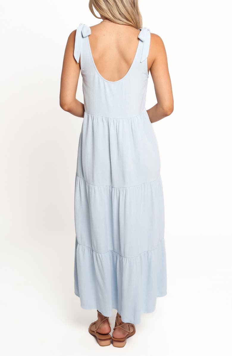 Petal & Pup Marcy Linen Midi Dress, Alternate, color, Blue