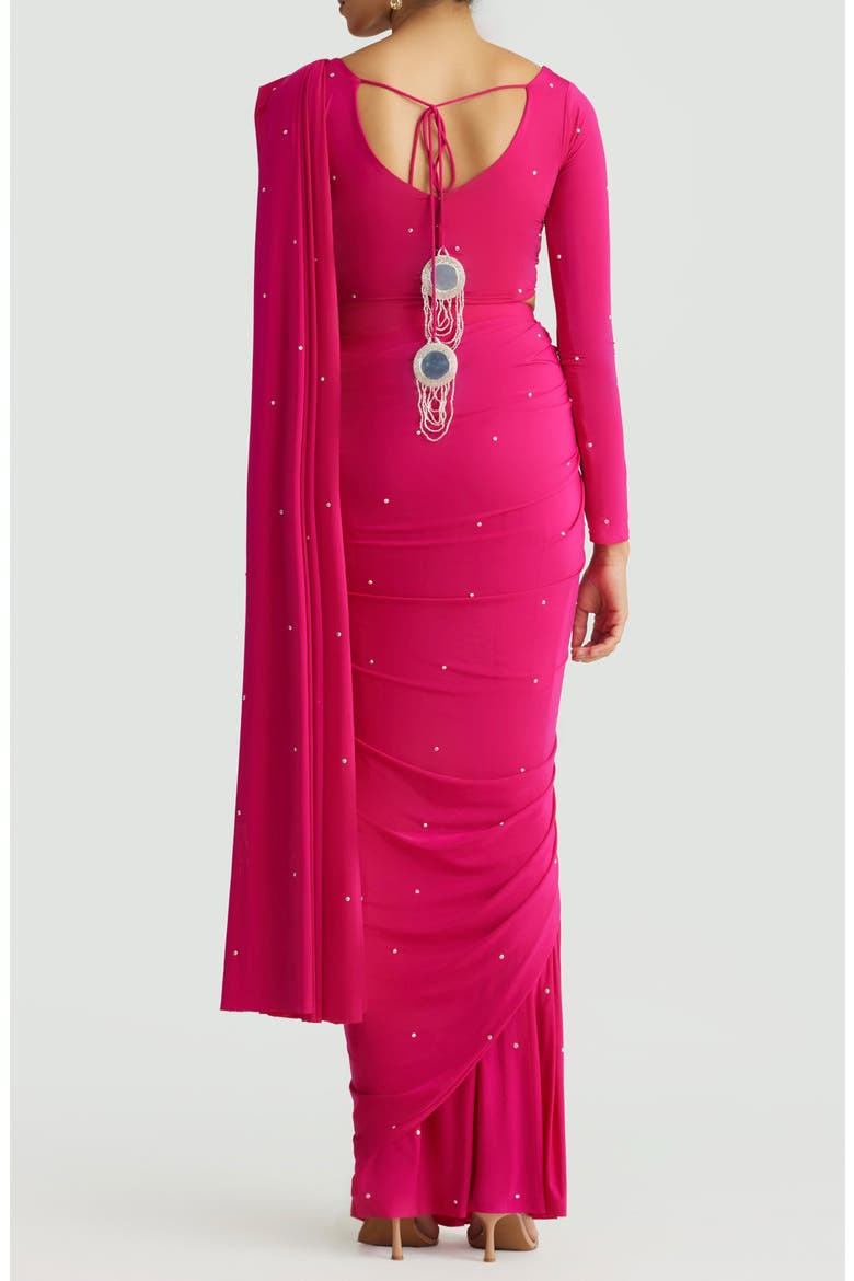 Five Second Beaded Saree, Alternate, color, PINK