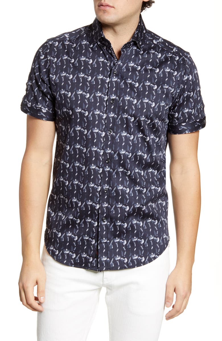 Robert Graham Tucker Short Sleeve Button-Up Shirt, Main, color, 