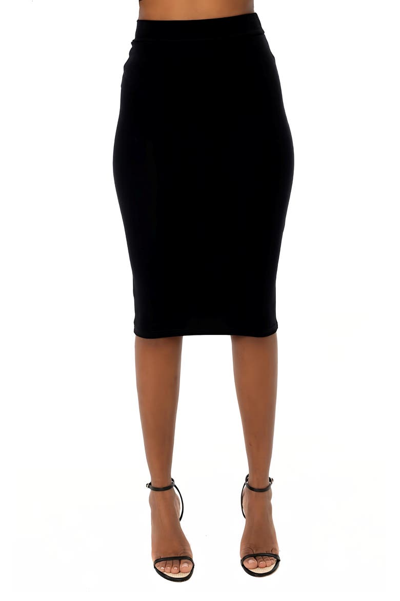 Kelli Stretch Modal Pencil Skirt, Main, color, BLACK