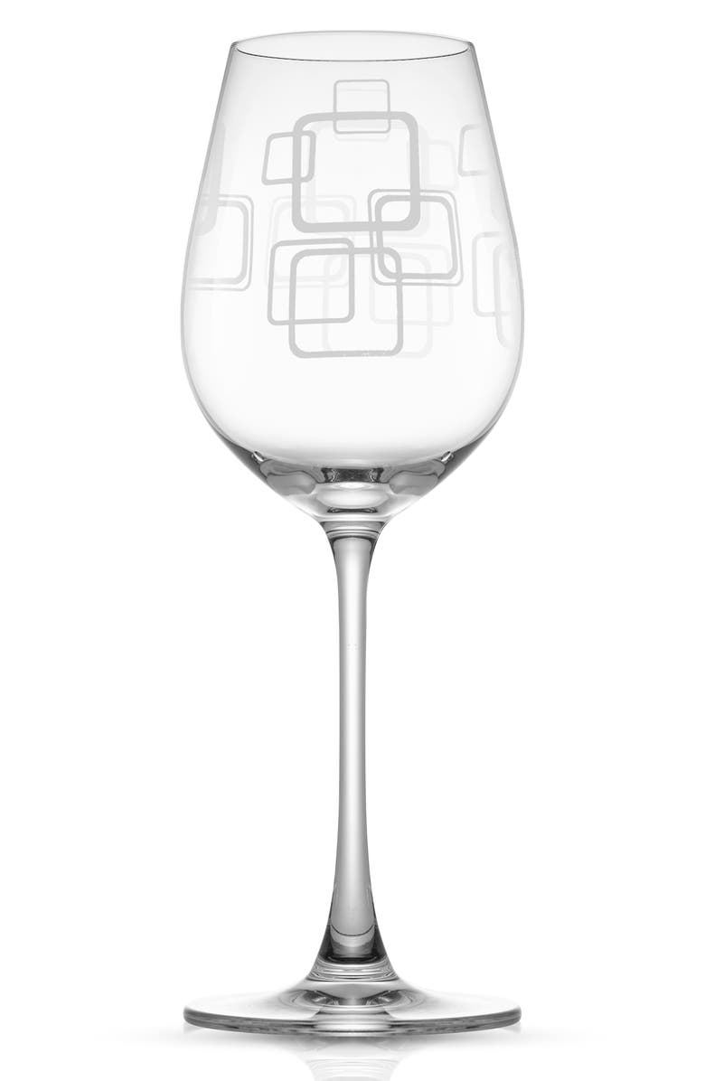JoyJolt Geo Set of 4 Red Wine Glasses, Alternate, color, Clear