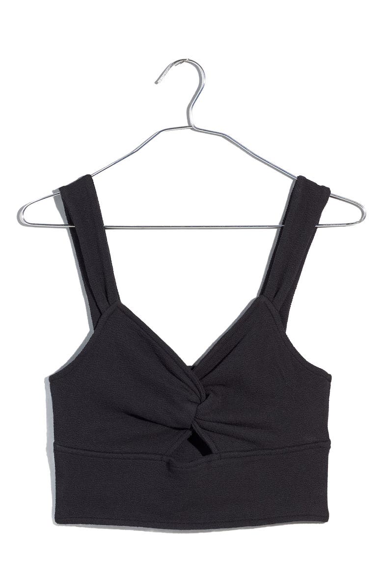 Madewell Cutout Knot Front Tank Top, Alternate, color, 