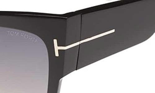 Tom Ford Anoushka 57mm Gradient Cat Eye Sunglasses In Shiny Black/gradient Grey