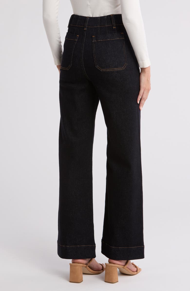 Vigoss Patch Pocket High Waist Wide Leg Jeans, Alternate, color, 