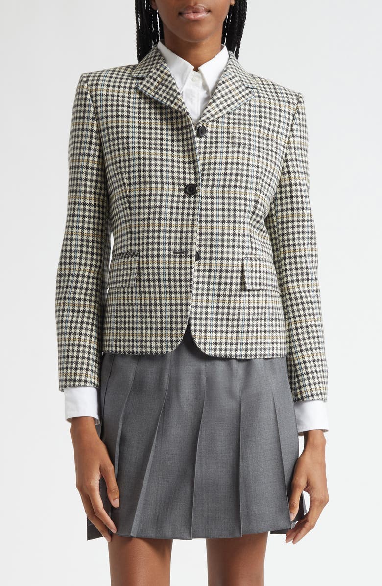 Thom Browne Check Wool Martingale Jacket, Main, color, Black/ White
