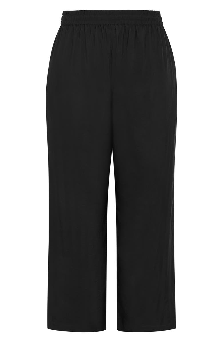 City Chic Kalea Wide Leg Drawstring Pants, Alternate, color, Black