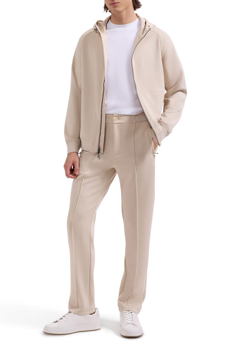 Bugatchi Soft Touch Knit Hoodie, Alternate, color, Almond