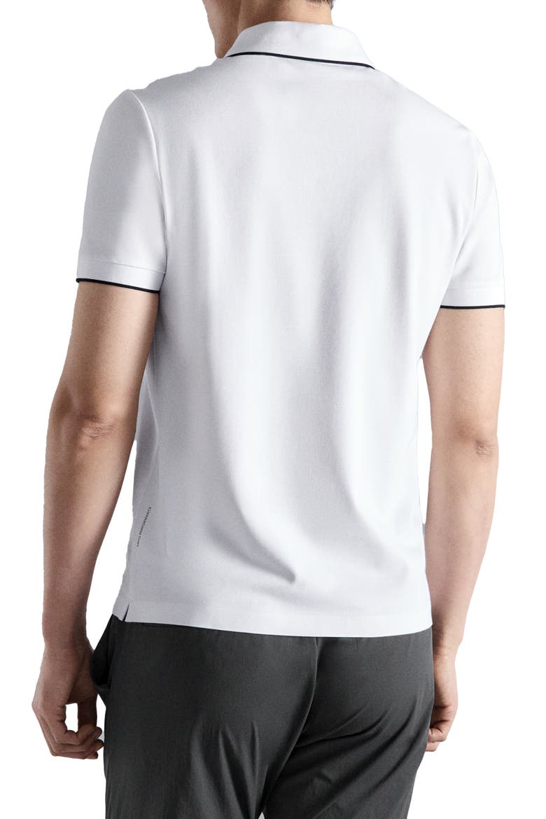 Comfort Stretch Tipped Piqué Polo, Alternate, color, WHITE