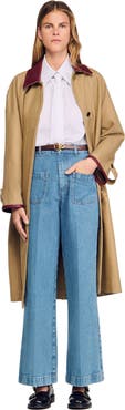 SANDRO Wide-leg high-rise jeans
