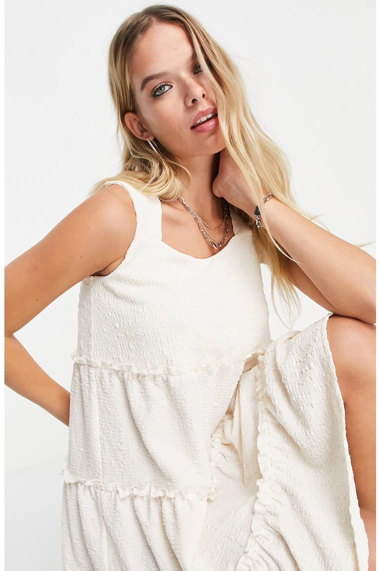 Tiered Babydoll Dress, Alternate, color, WHITE