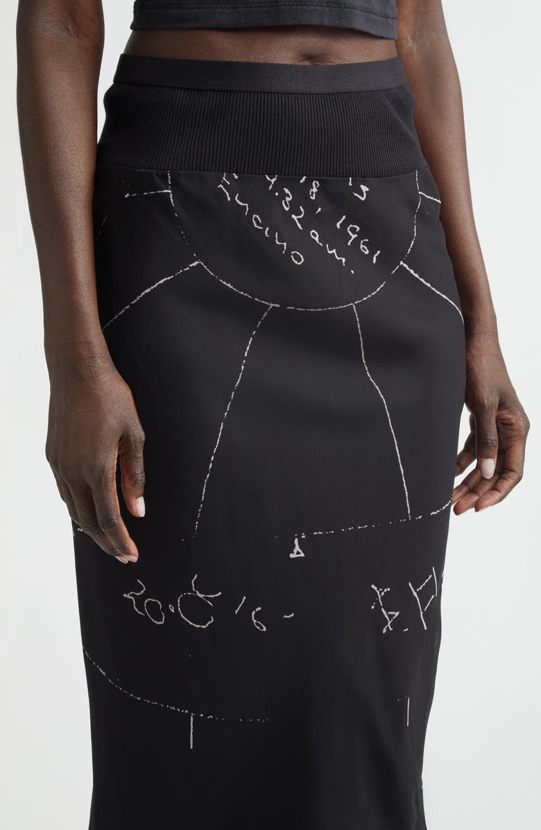 Rick Owens Print Bias Cut Silk Skirt, Alternate, color, 