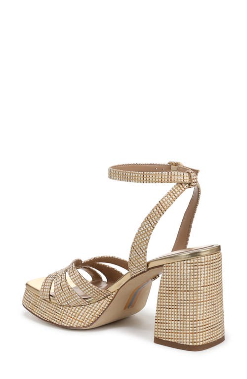 Sam Edelman Reese Platform Heel Sandal Sand Dune Raffia In Sand Dune Multi