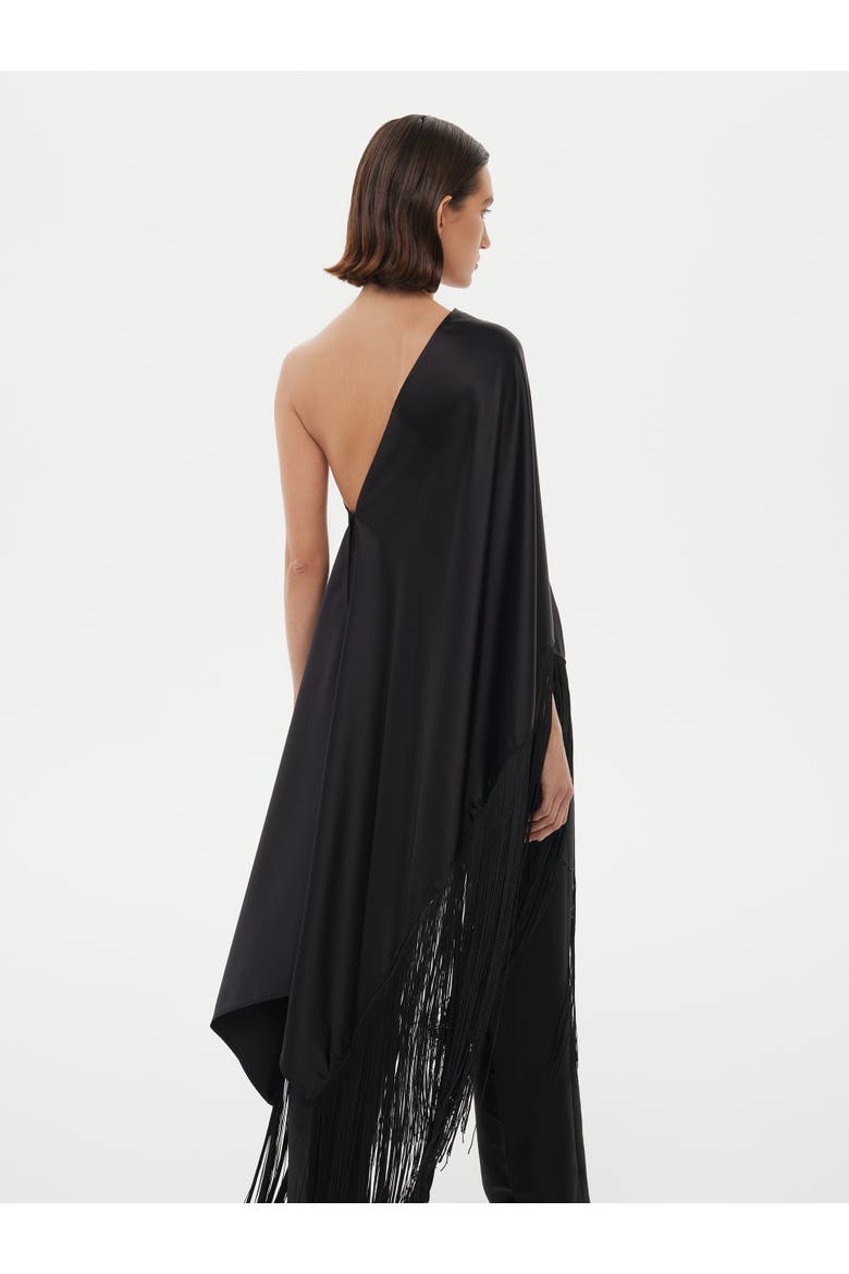 Fringed Party Cape, Alternate, color, Black