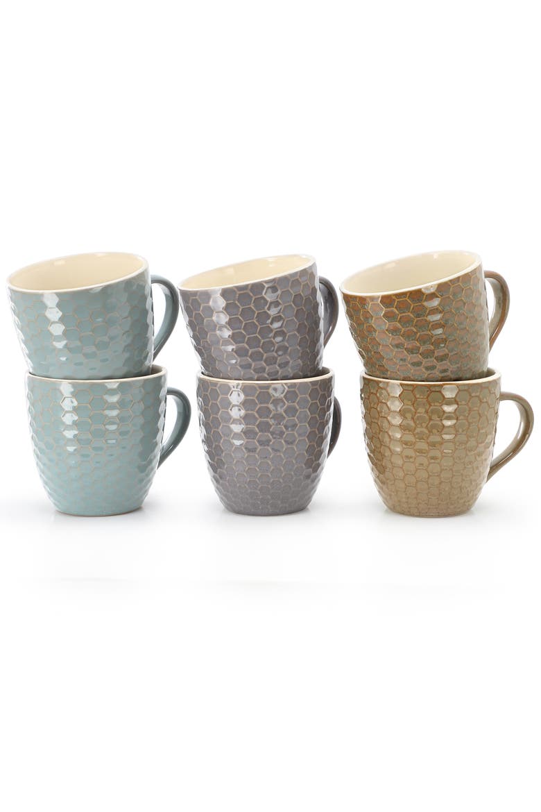 Honeysuckle 6-Piece 15 oz. Mug Set, Alternate, color, Beige