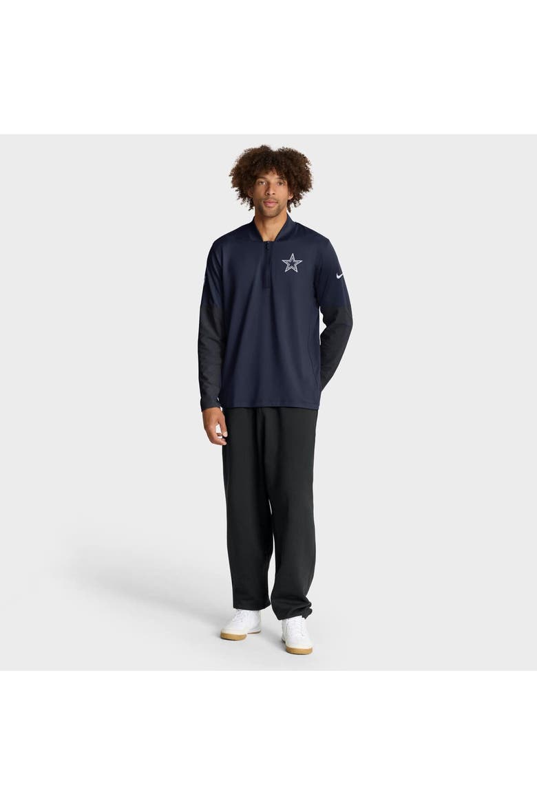 Men's Nike Navy Dallas Cowboys Sideline Dri-FIT Half-Zip Pullover, Alternate, color, Navy