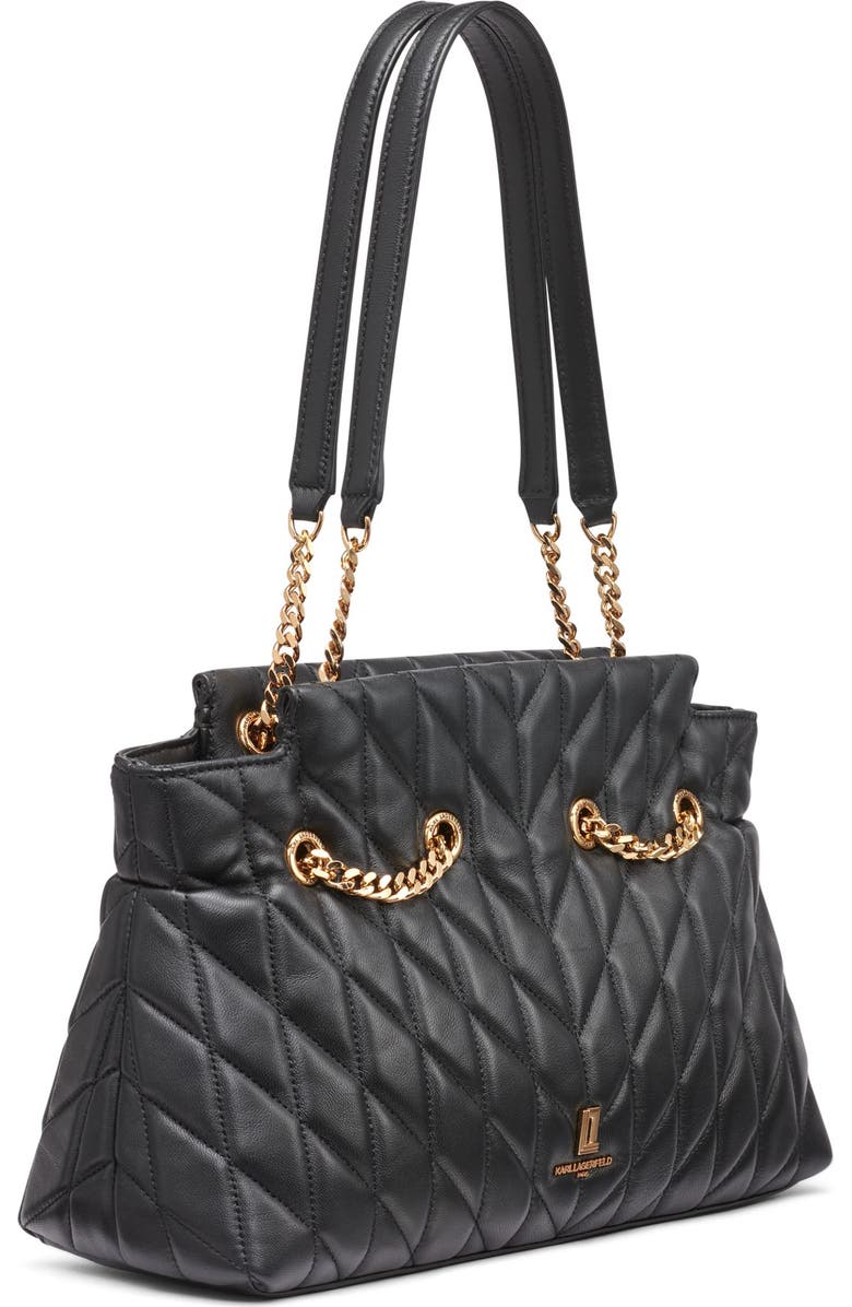 KARL LAGERFELD PARIS Lafayette Satchel, Alternate, color, Black/Gold