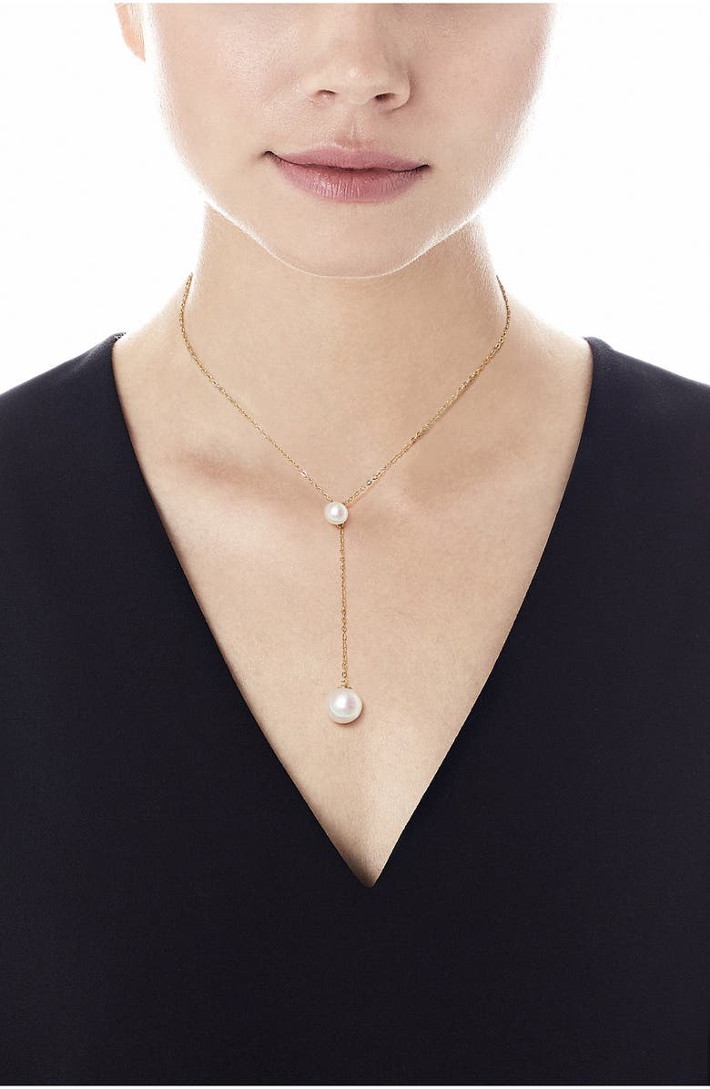 Majorica Simulated Pearl Y-Necklace, Main, color, 