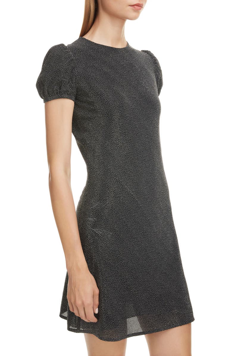 Saint Laurent Studded Woven Minidress, Alternate, color, 