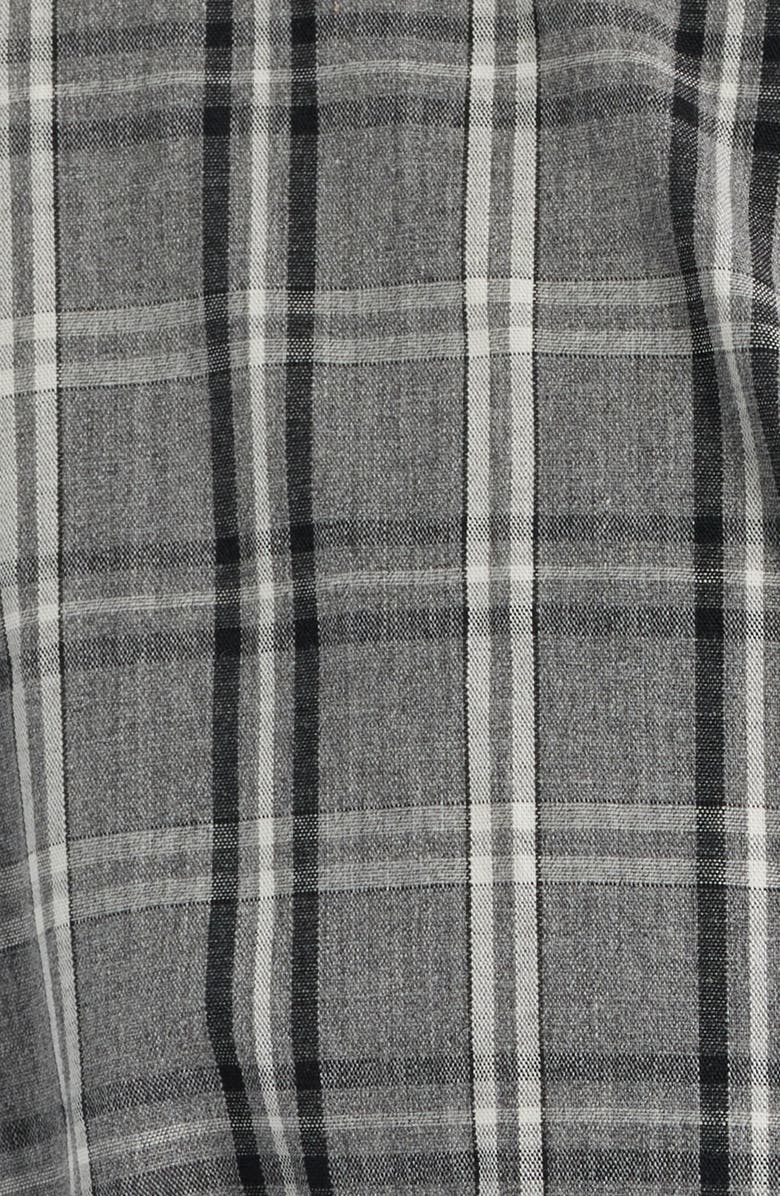 Majestic International Ash Plaid Cotton Robe, Alternate, color, Grey