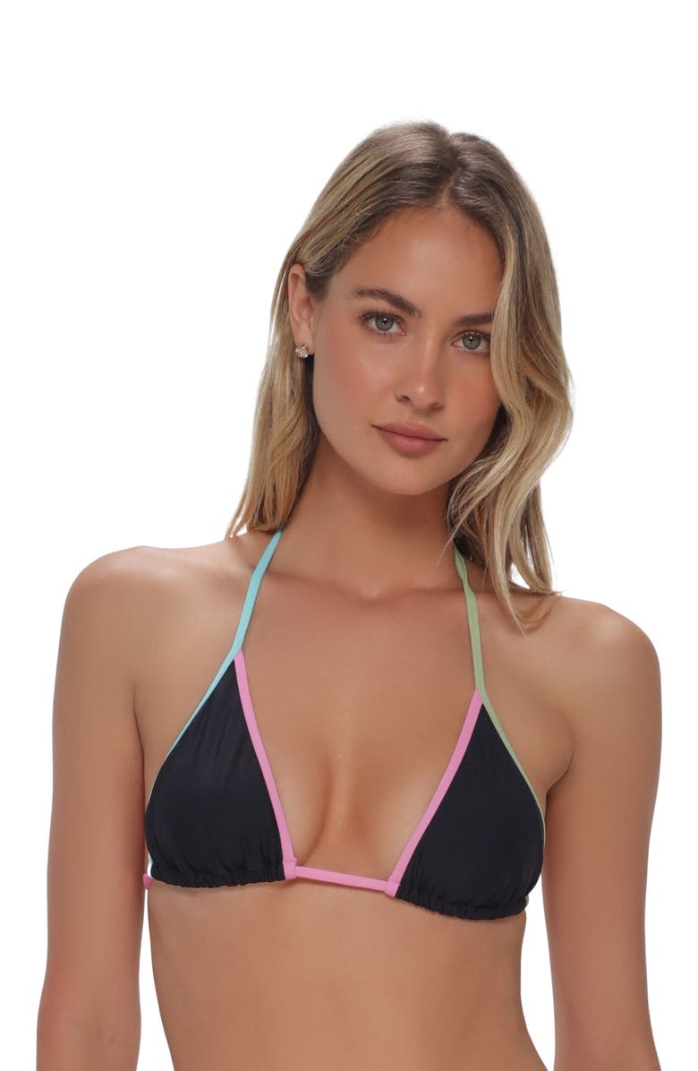 Swim Systems Trisha Triangle Bikini Swimsuit Top, Alternate, color, Black