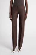 McQueen Striped Wool Cigarette Trousers