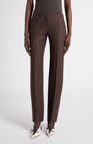 McQueen Striped Wool Cigarette Trousers