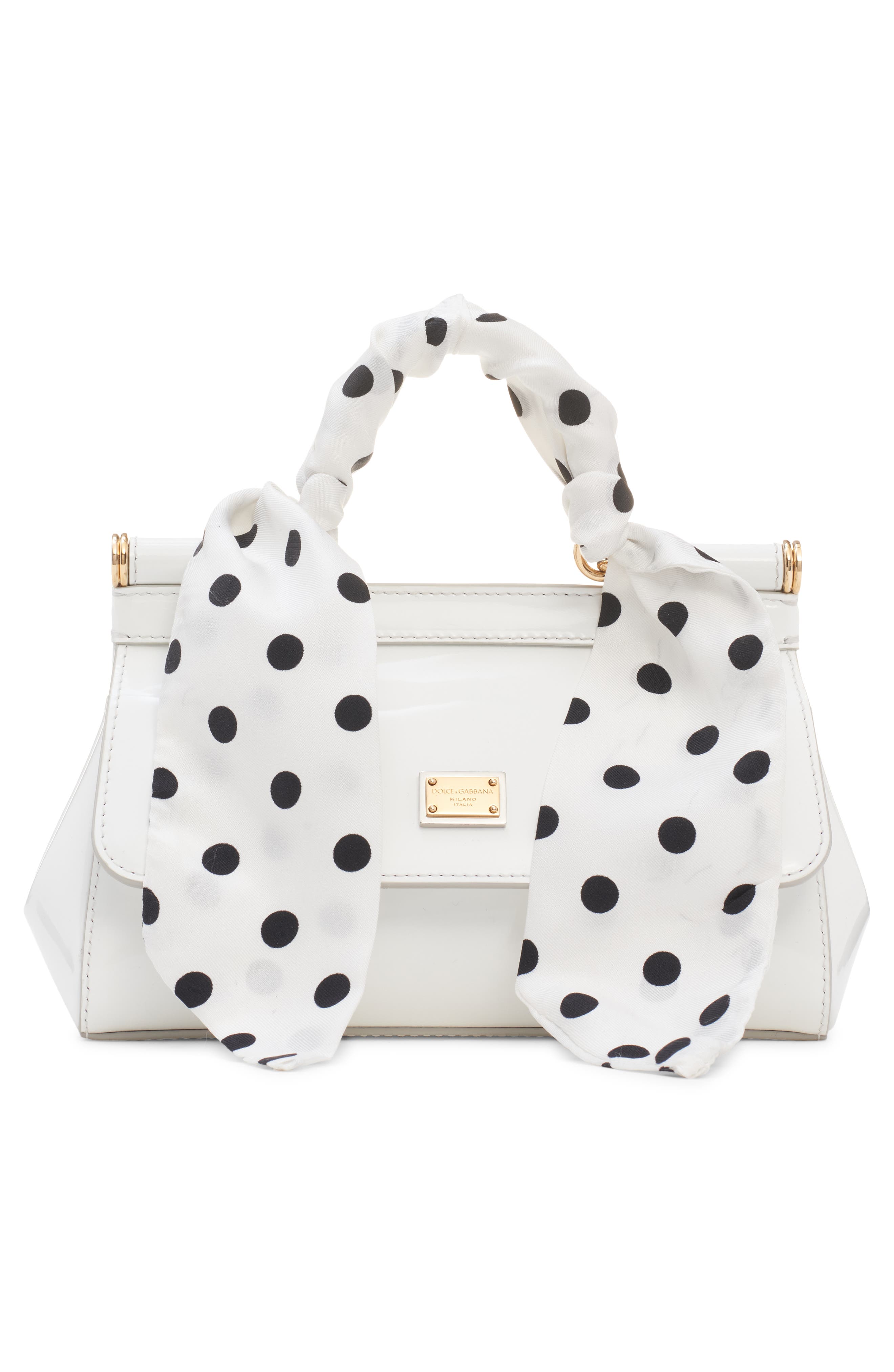 Sicily East/West Leather Satchel with Scarf, Alternate, color, HNZPW BIANCO