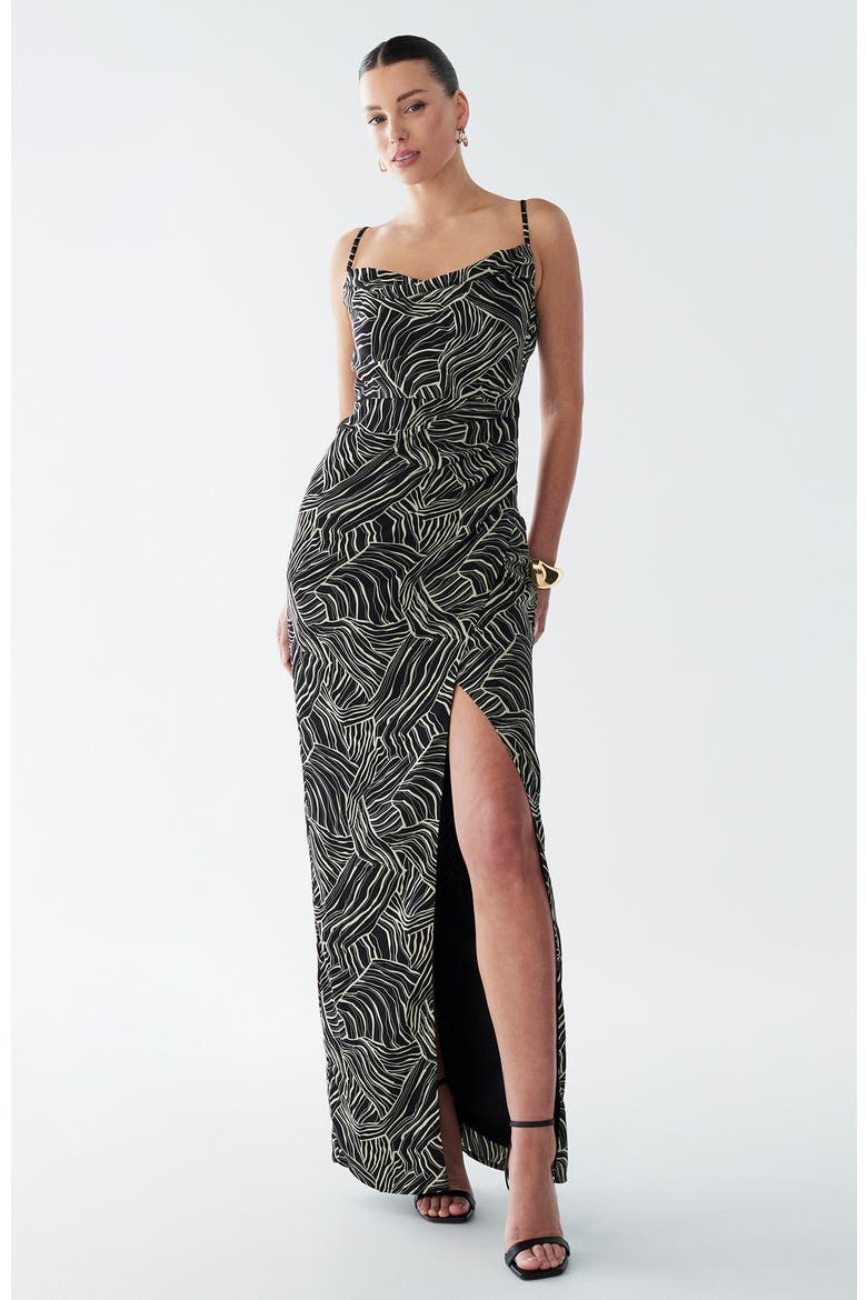 Reenie Dress, Alternate, color, Black Abstract