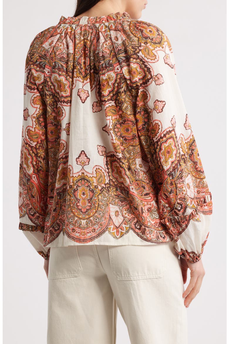 Alicia Paisley Print Organic Cotton Voile Peasant Top, Alternate, color, FOULARD PAISLEY PRINT