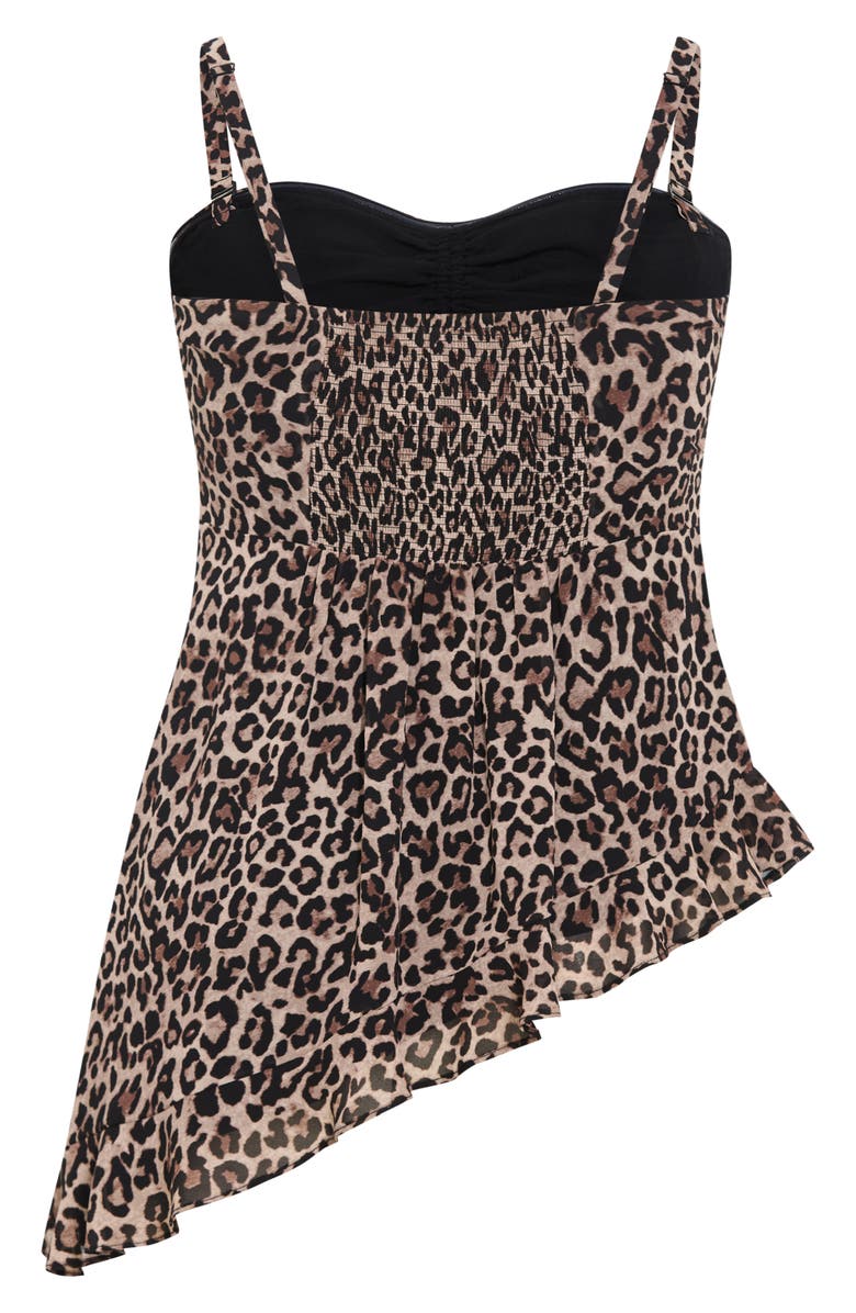 City Chic Skai Leopard Print Asymmetric Top, Alternate, color, Leopard