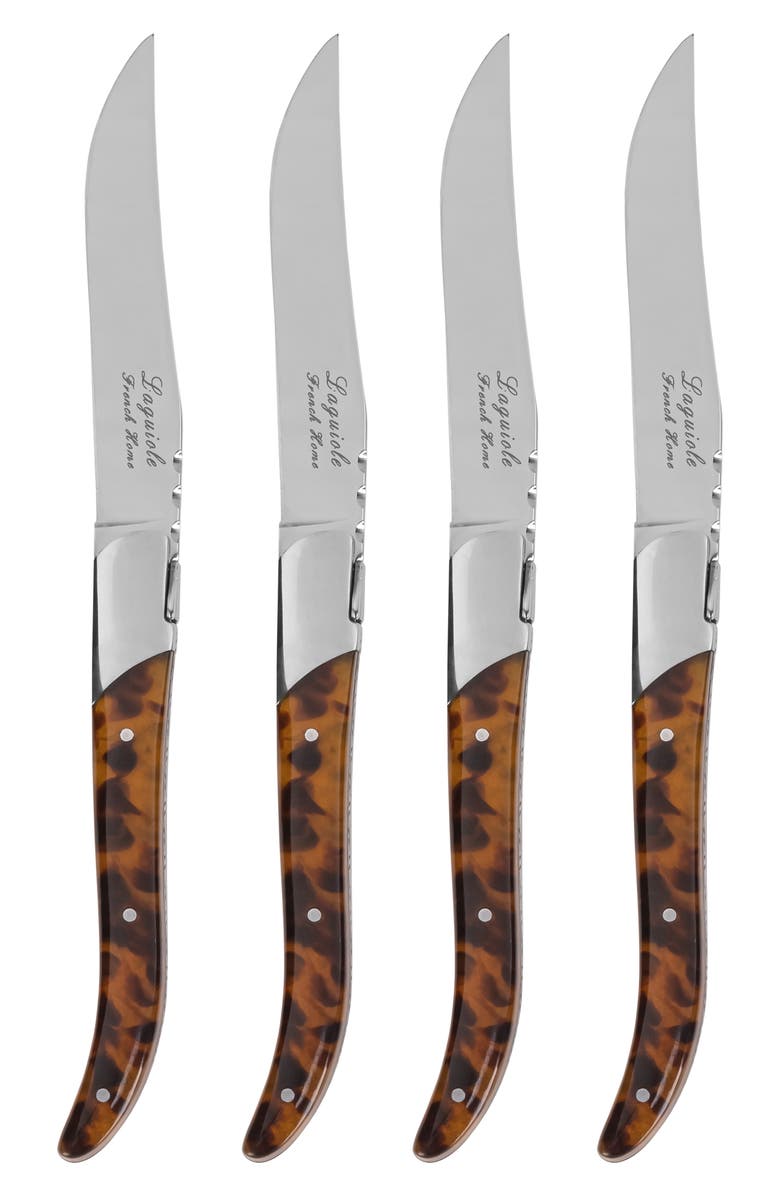 FRENCH HOME 4-Piece Steak Knife Set, Main, color, Tortoise Shell