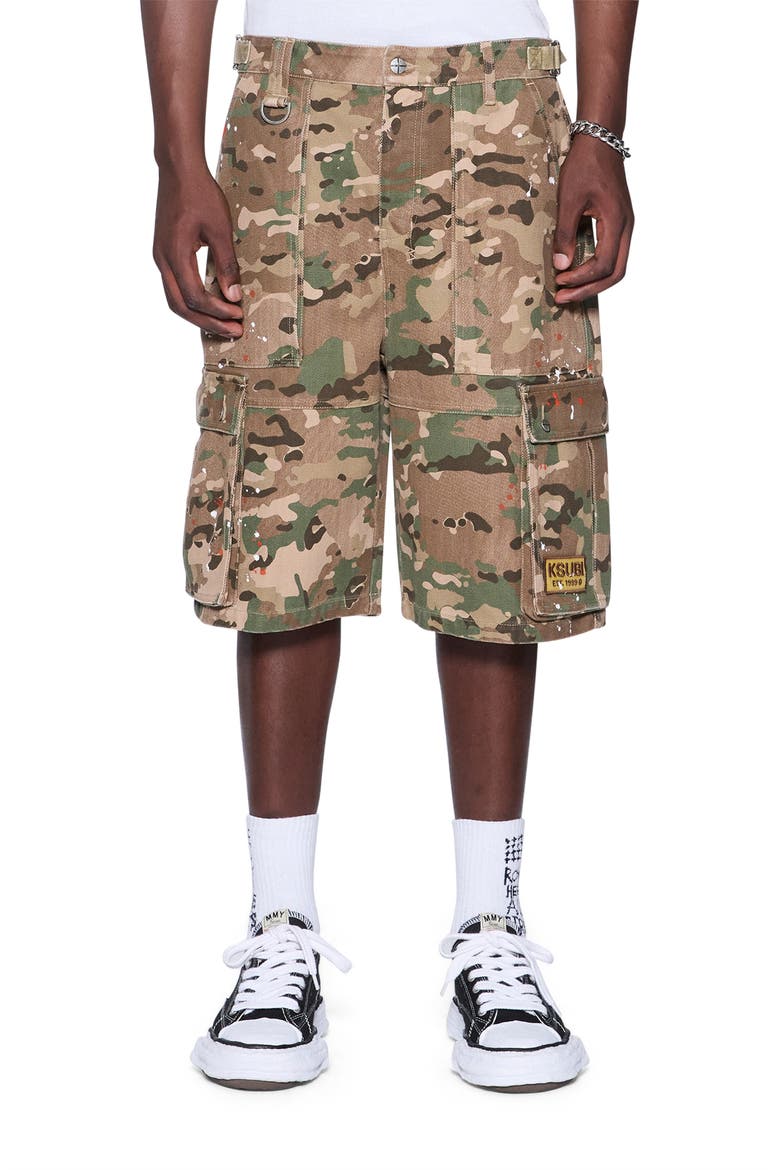 Trooper Camo Cargo Shorts, Main, color, GREEN/ BEIGE