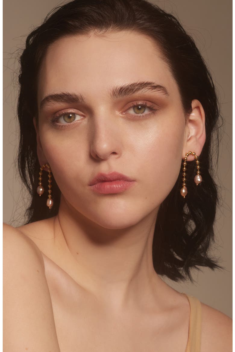 Frankie Pearl Drop Earrings, Alternate, color, GOLD/ PEARL