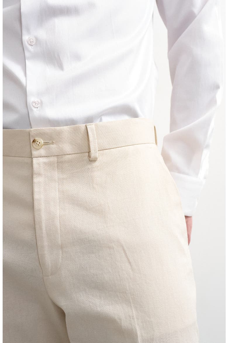 Linen Blend Straight Leg Pants, Alternate, color, STONE