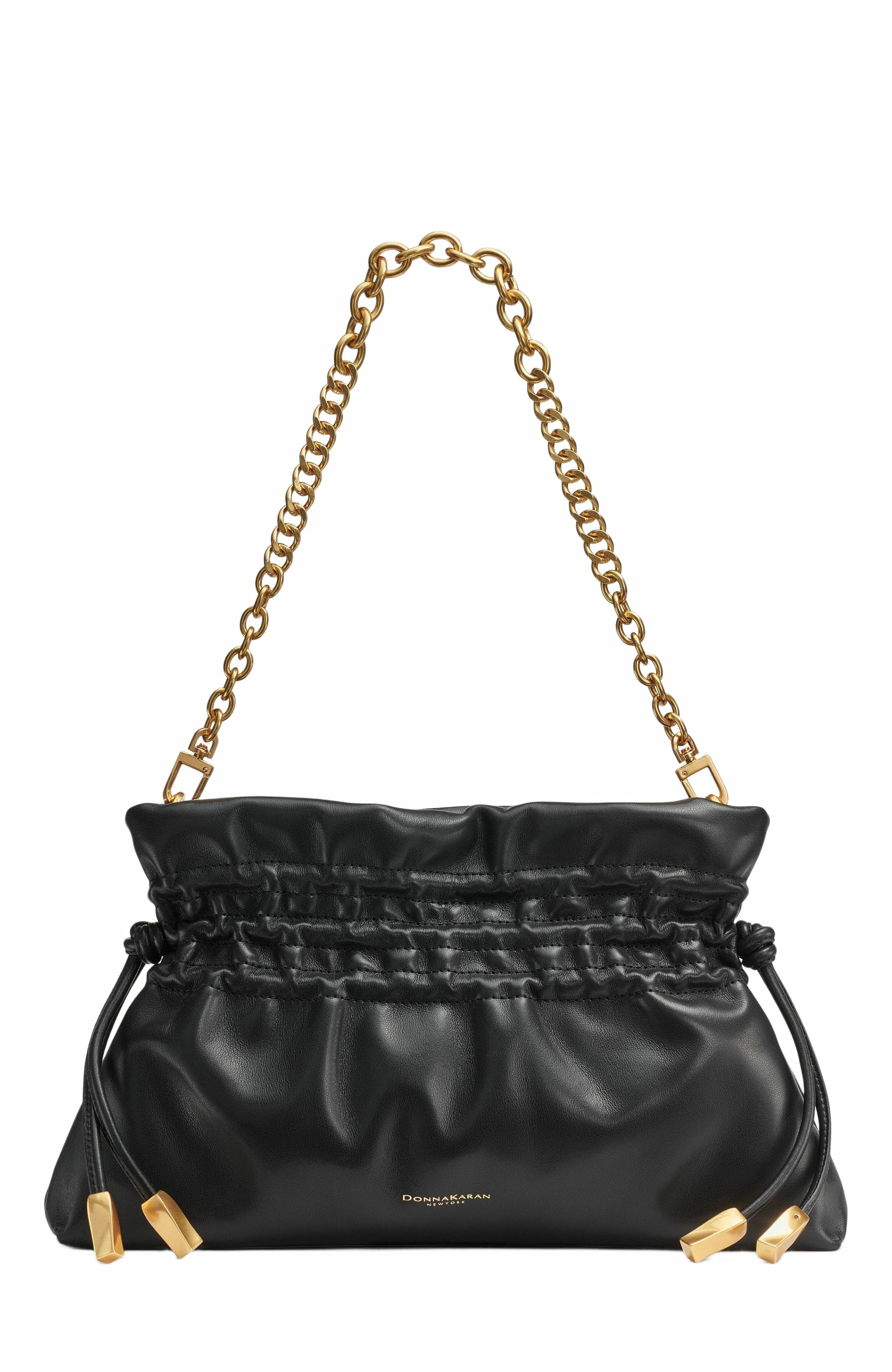 Donna Karan New York Southold Clutch, Main, color, Black/Gold