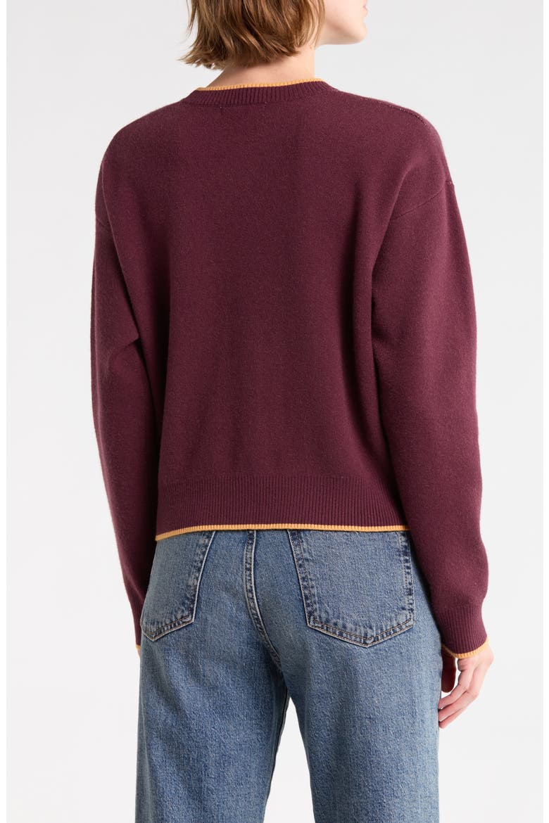 Corgi Crop Crewneck Sweater, Alternate, color, AUBERGINE