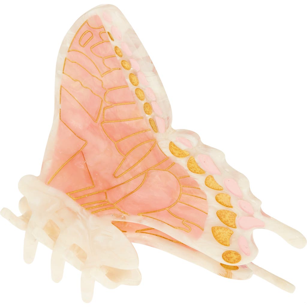 Solar Eclipse Swallowtail Butterfly Hair Clip In Pink