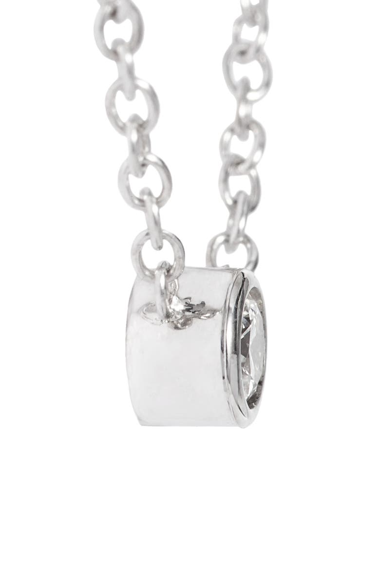 Diamond Bezel Pendant Necklace, Alternate, color, WHITE GOLD